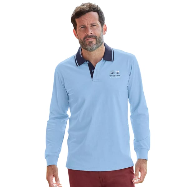 Atlas For Men Mens Long-Sleeved Polo Shirt (Pack of 2)