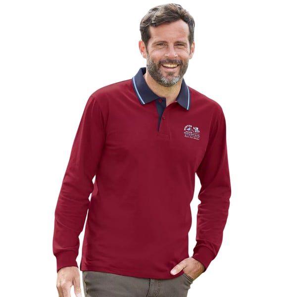Atlas For Men Mens Long-Sleeved Polo Shirt (Pack of 2)