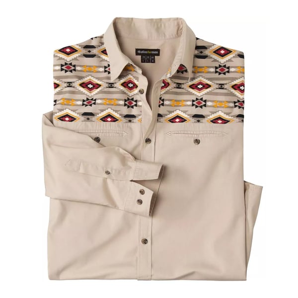 Atlas For Men Herre skjorte med trykt poplin