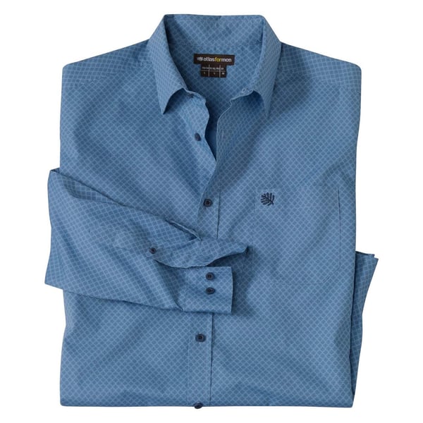 Atlas For Men Mens Patterned Poplin Shirt