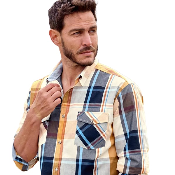 Atlas For Men Mens Checked Poplin Shirt