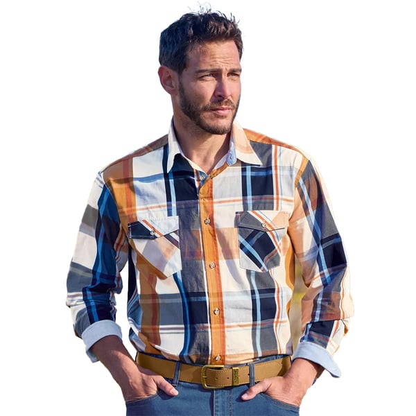 Atlas For Men Mens Checked Poplin Shirt