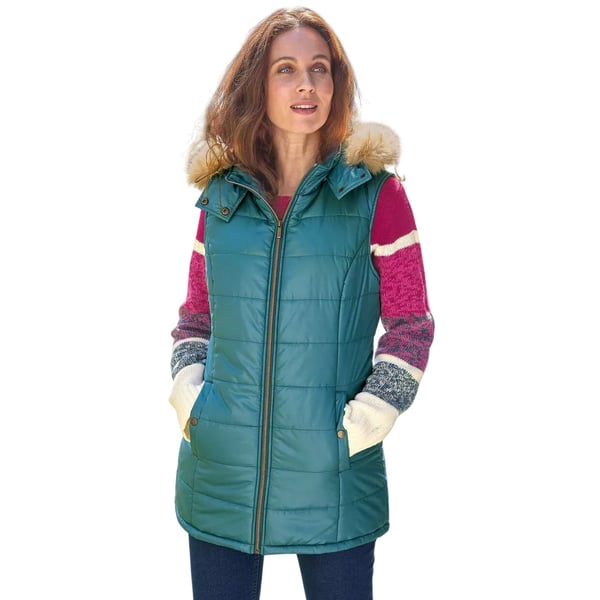 Atlas for Women Womens/Ladies Detachable Hood Longline Gilet