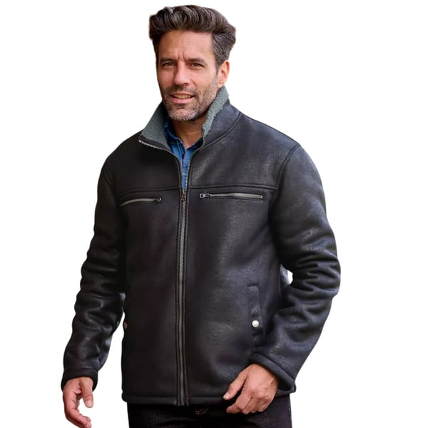 Atlas For Men Mens Aviator Faux Suede Jacket