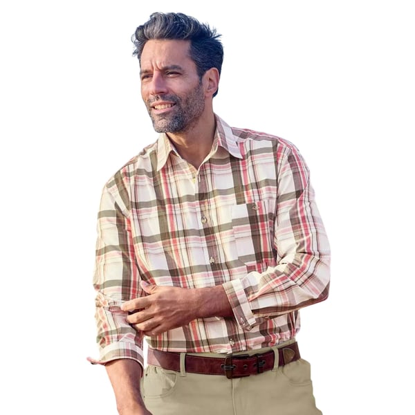 Atlas For Men Mens Checked Poplin Shirt
