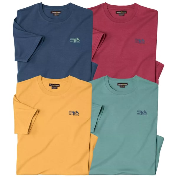 Atlas For Men Mens Cotton T-Shirt (Pack Of 4)