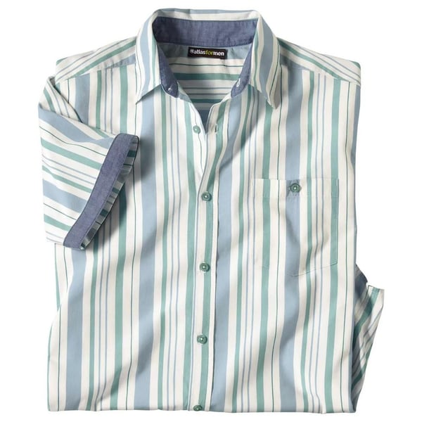 Atlas For Men Mens Striped Poplin Shirt