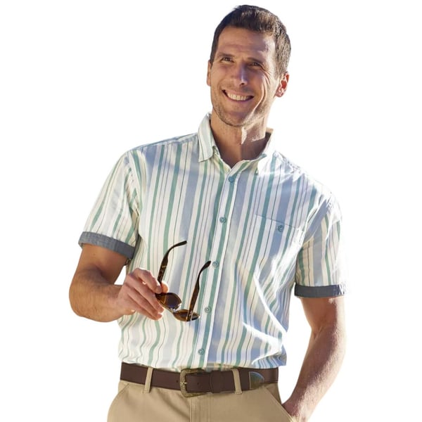 Atlas For Men Mens Striped Poplin Shirt Atlas For Men Mens Striped Poplin Shirt
