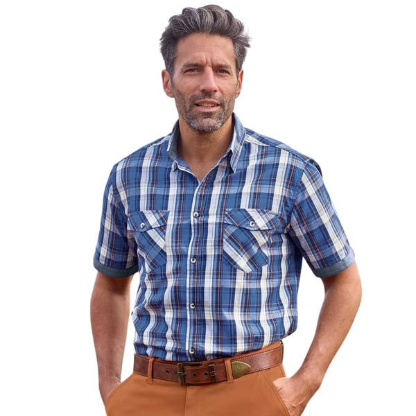 Atlas For Men Mens Checked Poplin Shirt