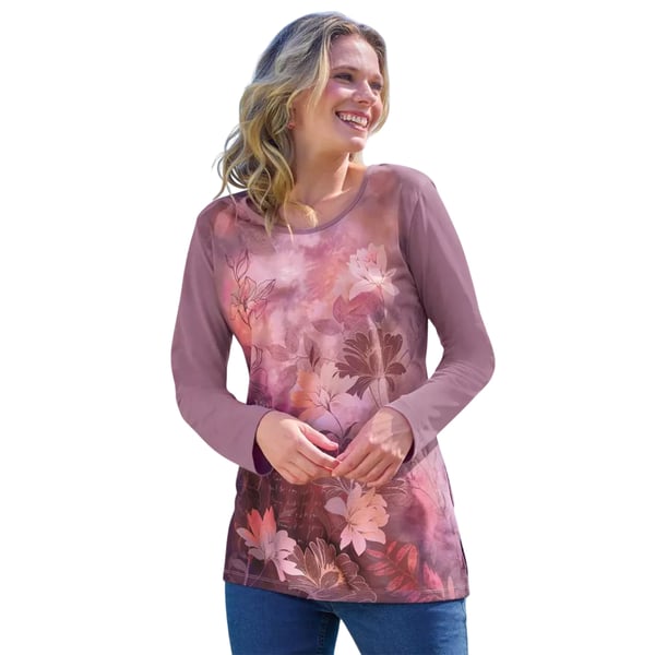 Atlas for Women Womens/Ladies Floral Long-Sleeved Top