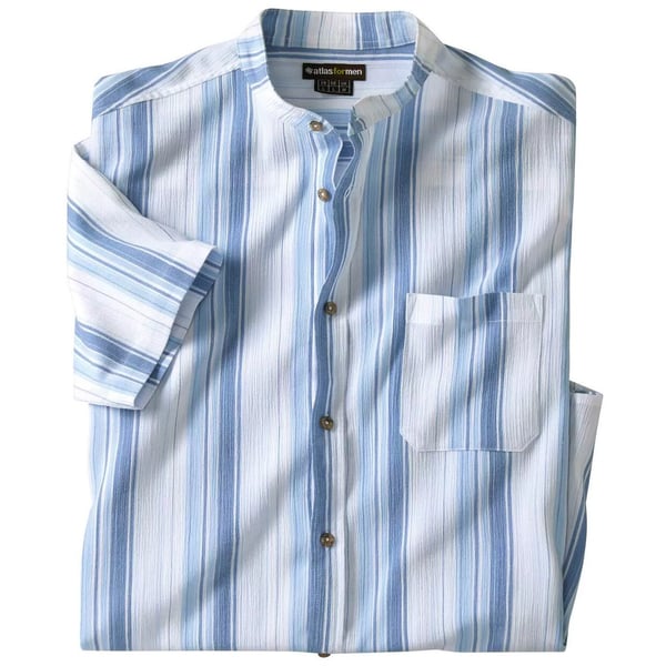 Atlas For Men Mens Striped Crepe Shirt