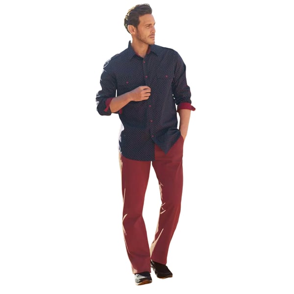 Atlas For Men Mens Twill Plain Stretch Chinos