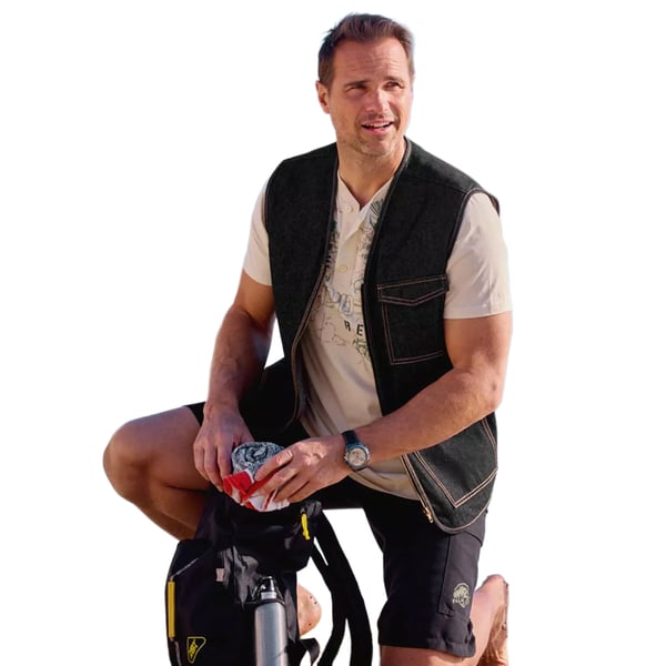 Atlas For Men Mens Denim Zipped Gilet