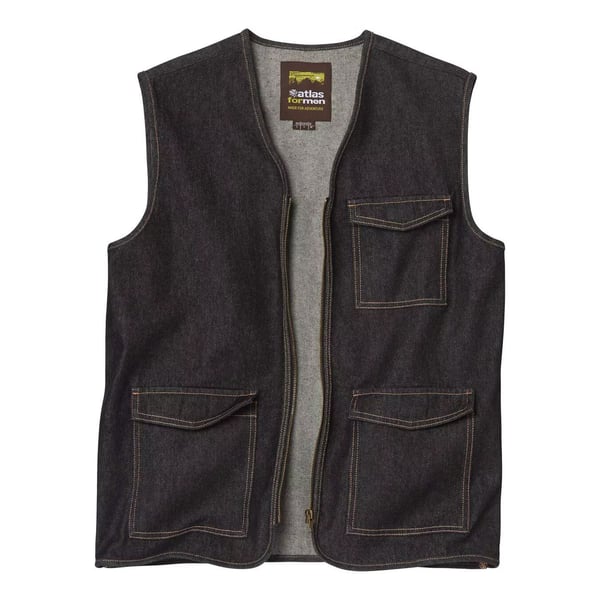 Atlas For Men Gilet i denim med dragkedja för män