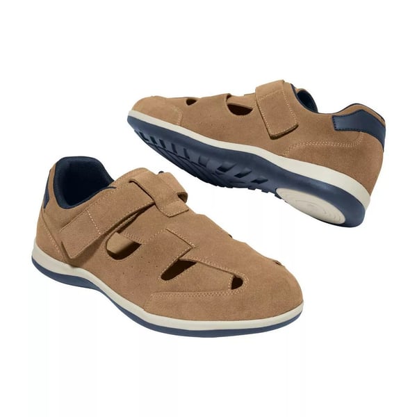 Atlas For Men Mens Split Leather Hook and Loop Sandals