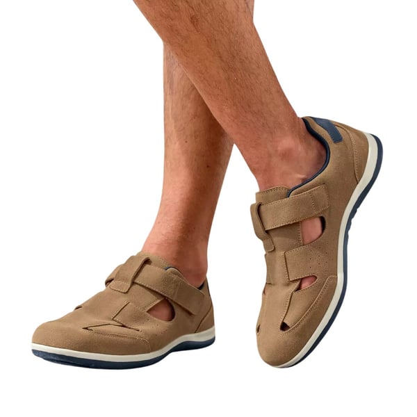 Atlas For Men Mens Split Leather Hook and Loop Sandals