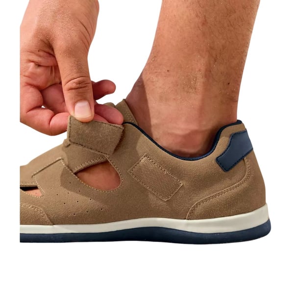 Atlas For Men Mens Split Leather Hook and Loop Sandals