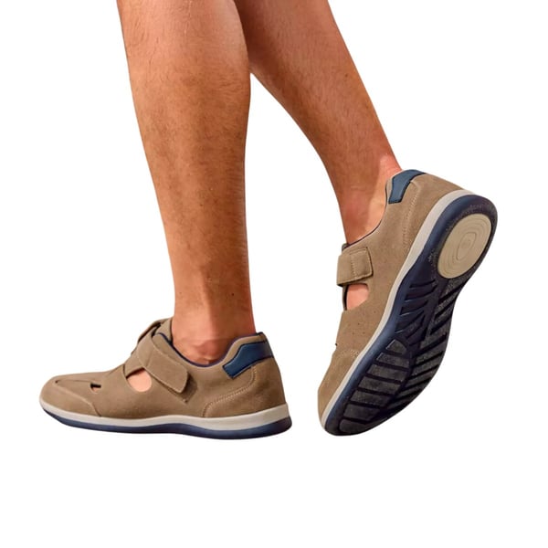 Atlas For Men Mens Split Leather Hook and Loop Sandals