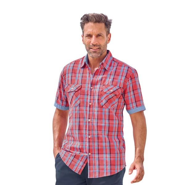 Atlas For Men Mens Checked Poplin Shirt