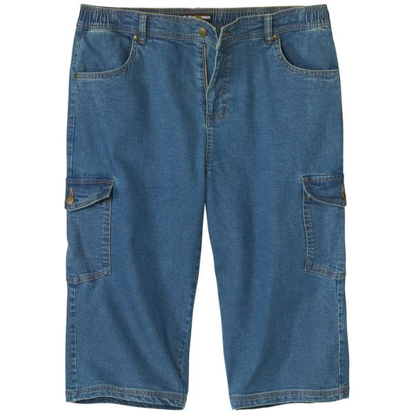 Atlas For Men Mens Denim Cropped Cargo Trousers