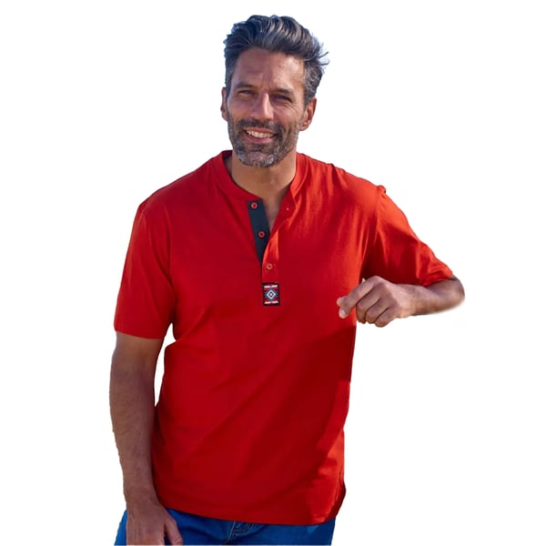 Atlas For Men Mens Button Neck T-Shirt (Pack of 3)