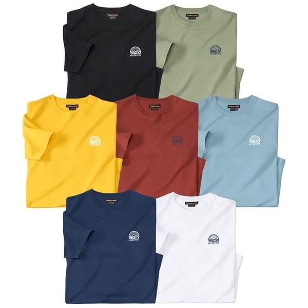 Atlas For Men Mens Cotton T-Shirt (Pack of 7)