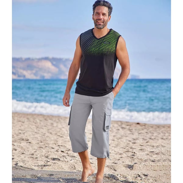 Atlas For Men Mens Microfibre Cropped Trousers