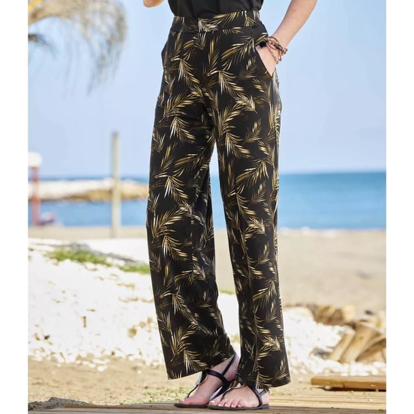 Atlas for Women Womens/Ladies Palm Print Top & Bottom Set