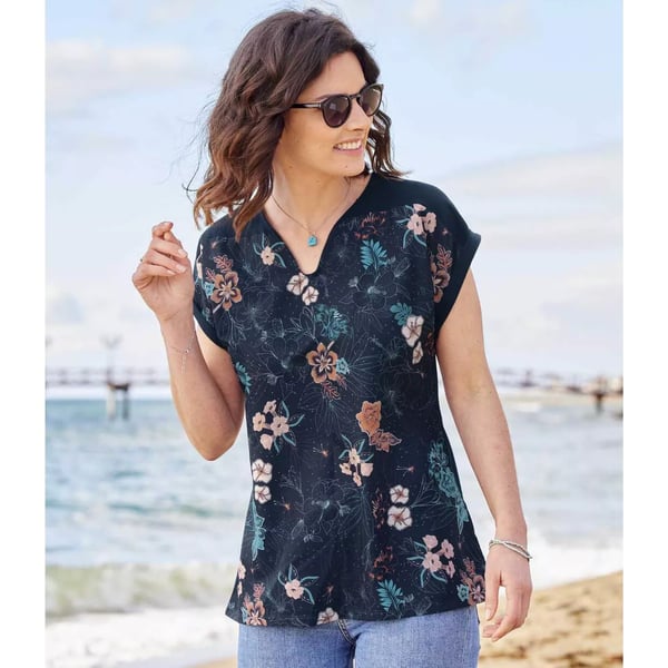 Atlas For Women Blomstret T-shirt til kvinder/damer