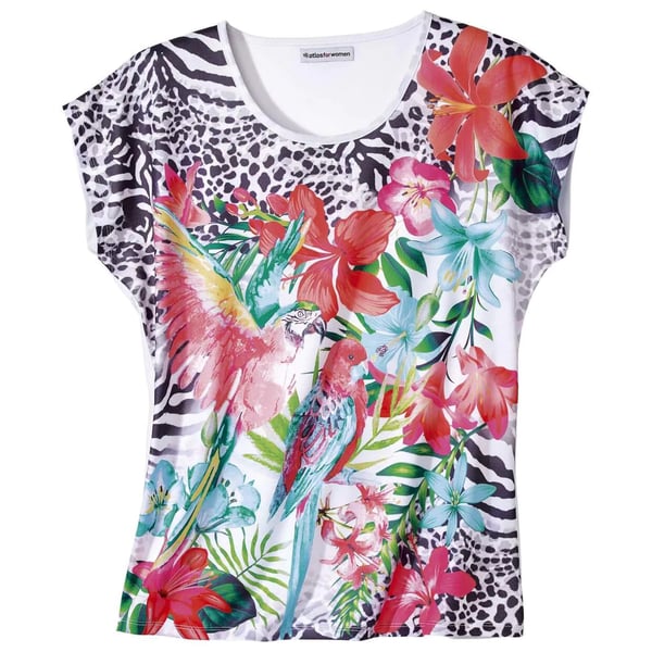Atlas For Women Blomstret T-shirt til kvinder/damer