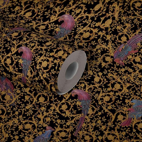 Versace Barocco Birds Textured Wallpaper