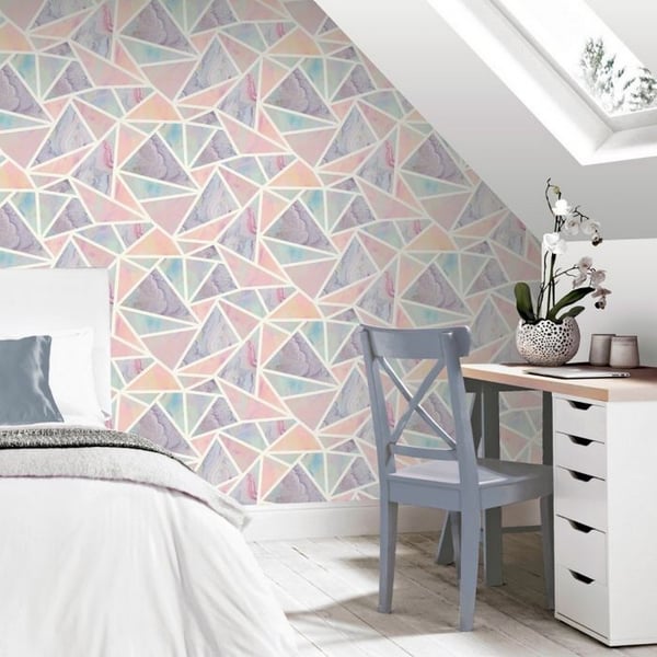 Arthouse Pastel geometrisk glitter tapet