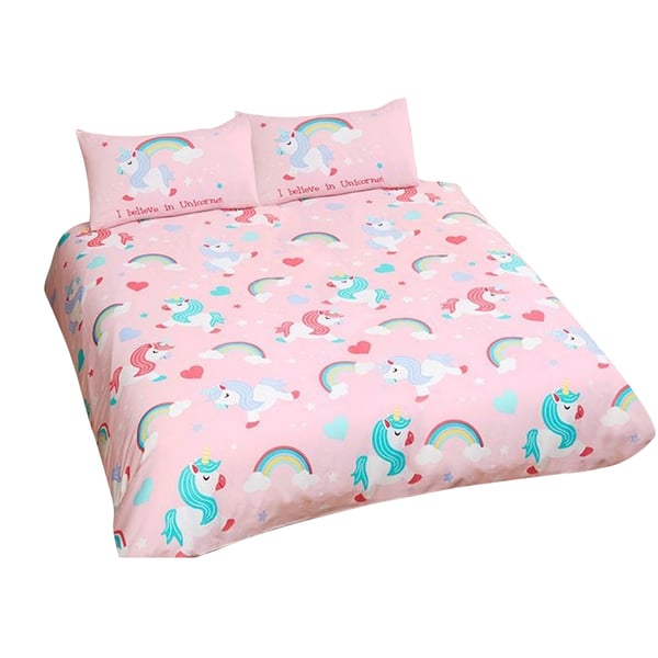 Bedding & Beyond Childrens/Kids I Believe In Unicorns Duvet Cover Set