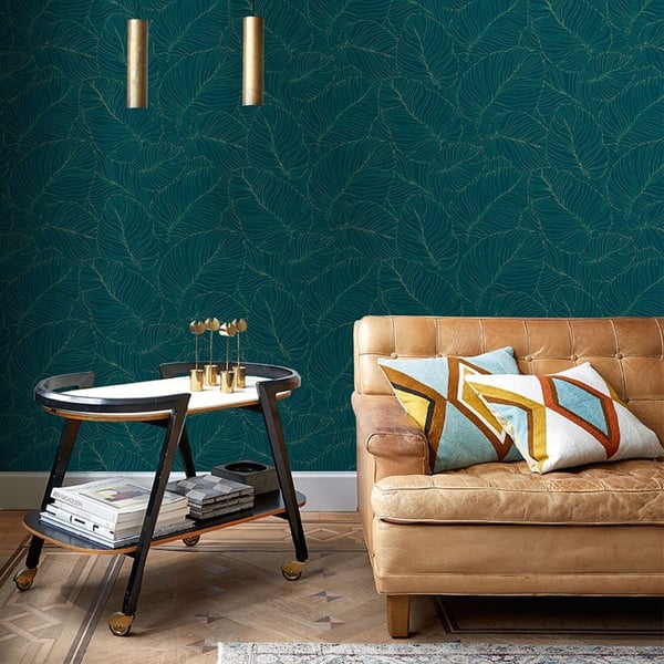 Grandeco Isa Banana Leaf Textured Wallpaper