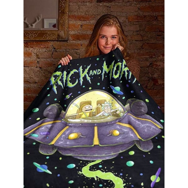 Rick And Morty Fleece Spaceship Blanket
