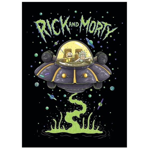 Rick And Morty Fleece Spaceship Blanket