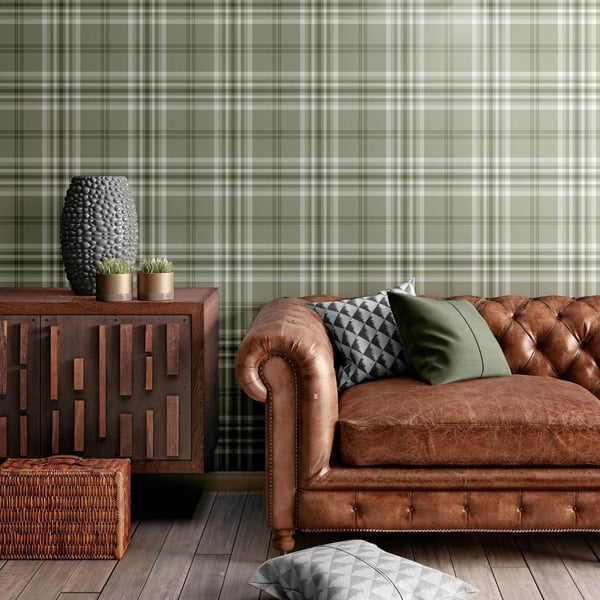 Muriva Catherine Lansfield Kelso Checked Wallpaper