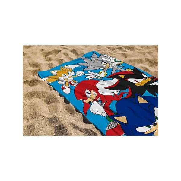 Sonic The Hedgehog Stars Cotton Beach Towel