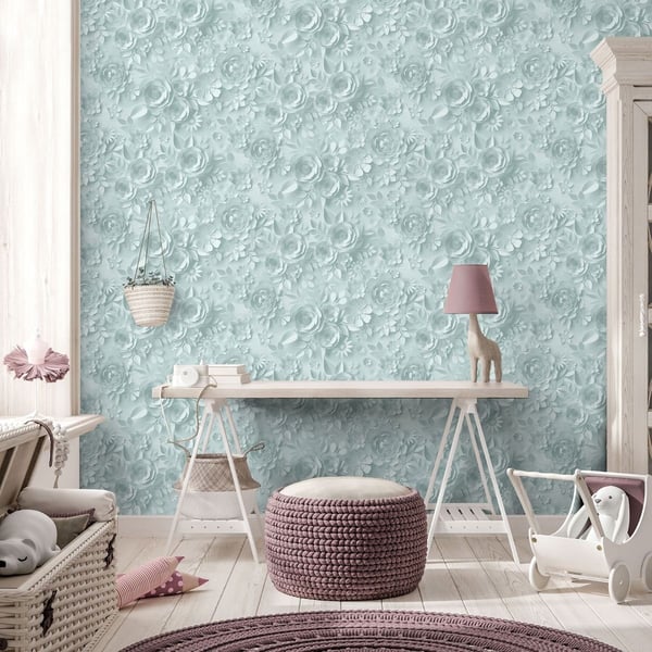 Muriva My Kingdom Flowers Textured Wallpaper