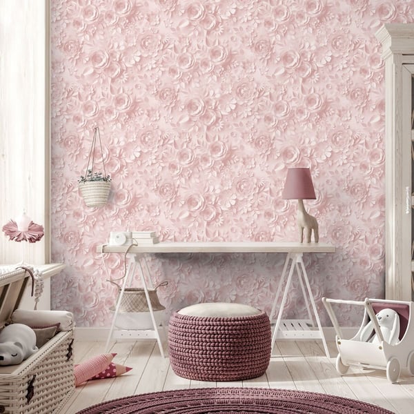Muriva My Kingdom Flowers Textured Wallpaper