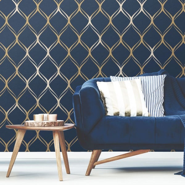 World Of Wallpaper Clifton Wave Geometric Wallpaper