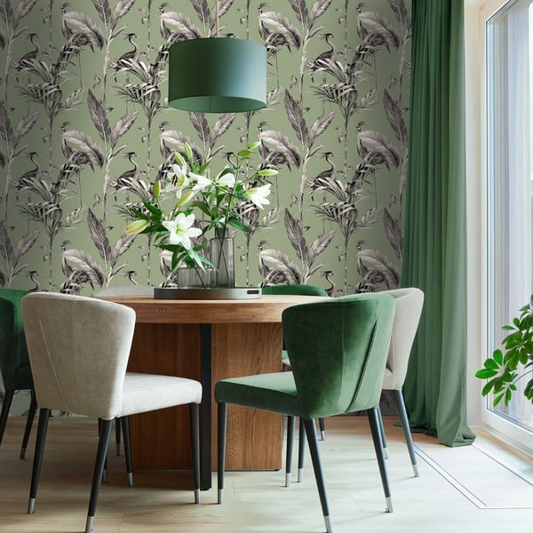 World Of Wallpaper Azzurra Leaf Wallpaper