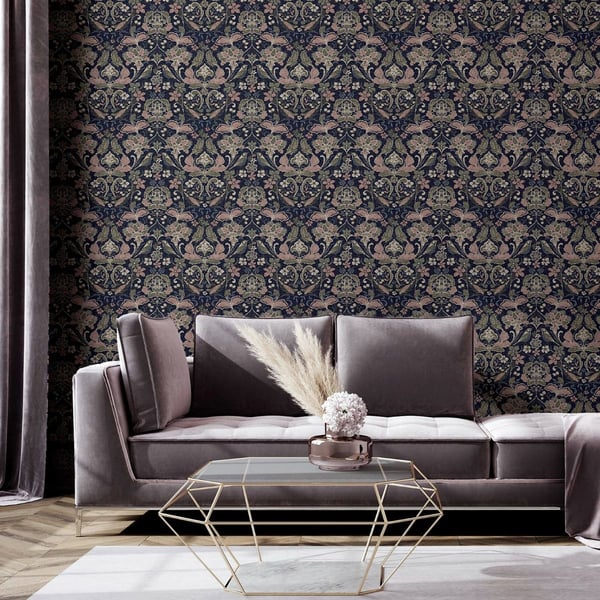 World Of Wallpaper Folk Floral Textured Wallpaper