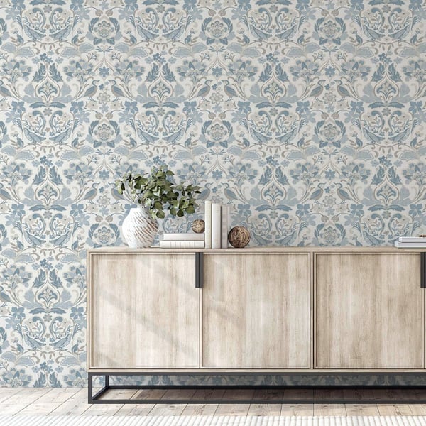 World Of Wallpaper Folk Floral Textured Wallpaper