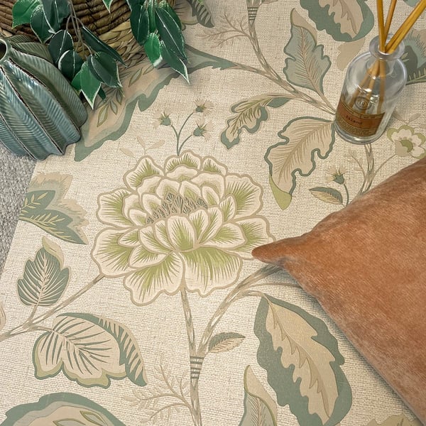 Belgravia Maya Floral Trail Vinyl Textured Wallpaper