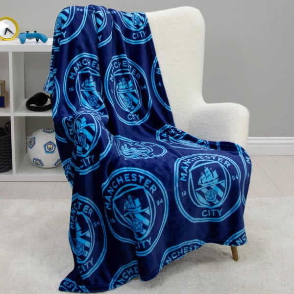 Manchester City FC Fleece Crest Blanket