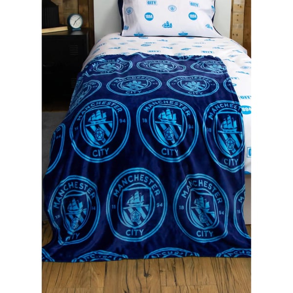 Manchester City FC Fleece Crest Blanket