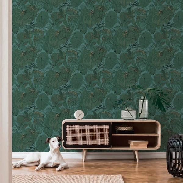 AS Creation Famous Garden Tropical Leaves Textured Wallpaper