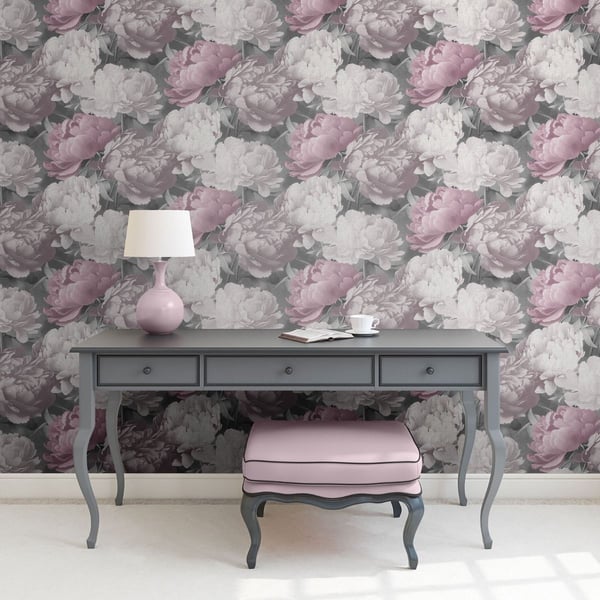 Muriva Doretta Floral Textured Vinyl Wallpaper