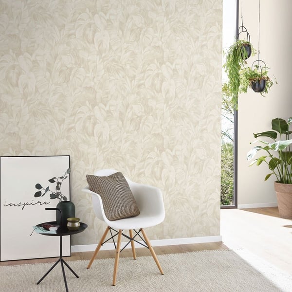 Erismann Play Of Light Palm Leaf Vinyl Textured Wallpaper